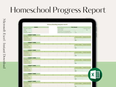 Home Schooling Progress Record