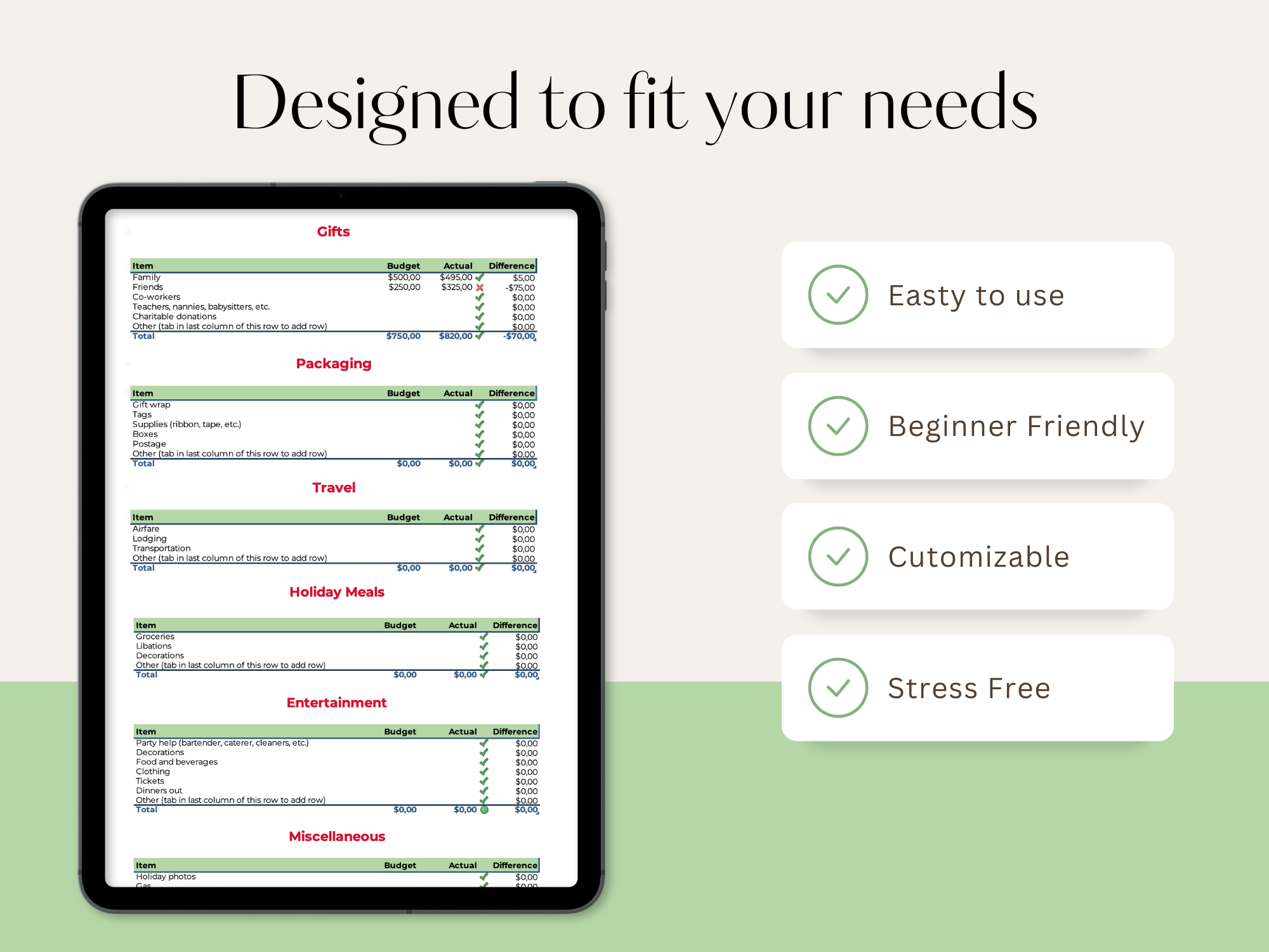 Holiday Budget Planner