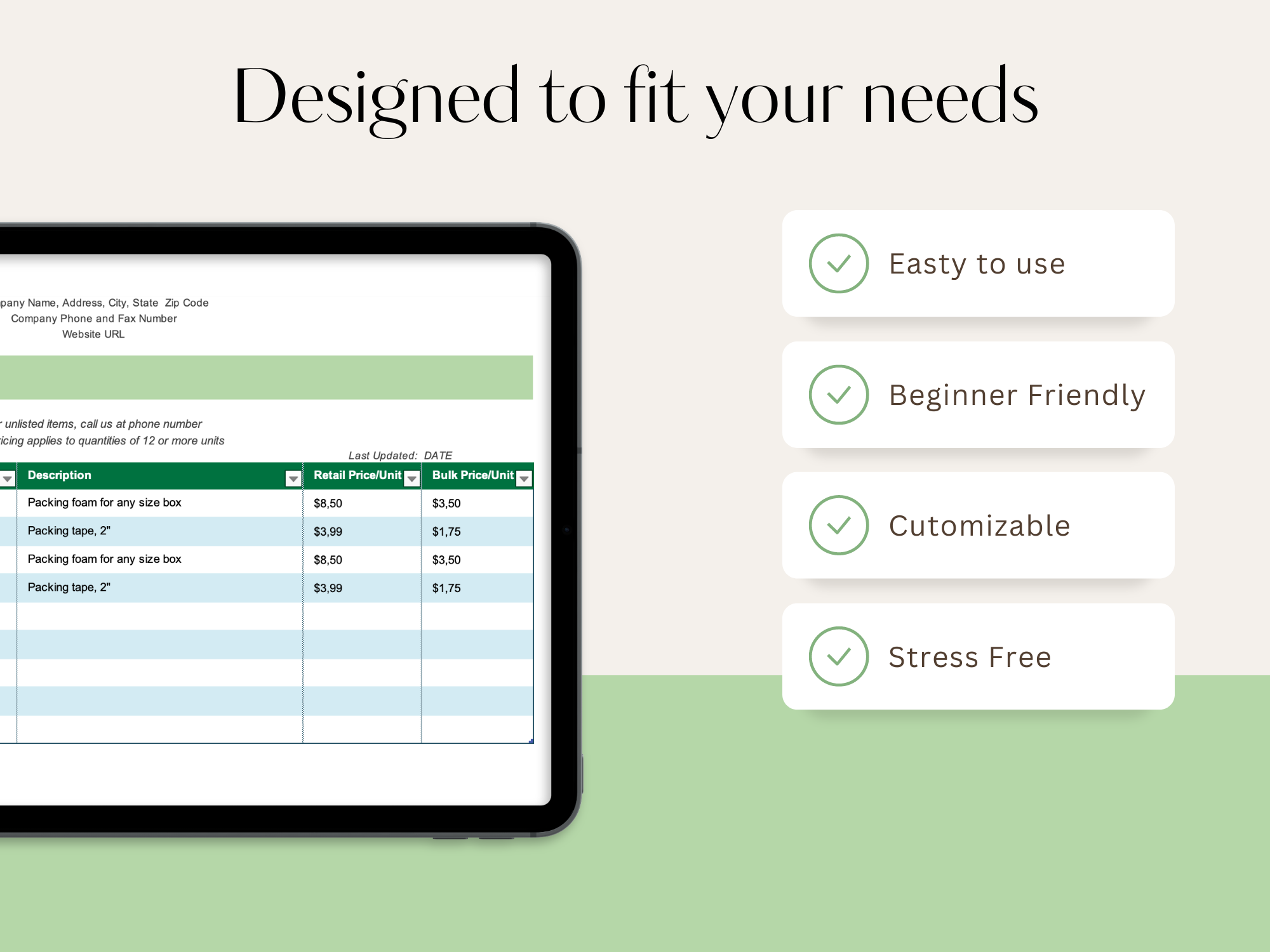 Product Price List