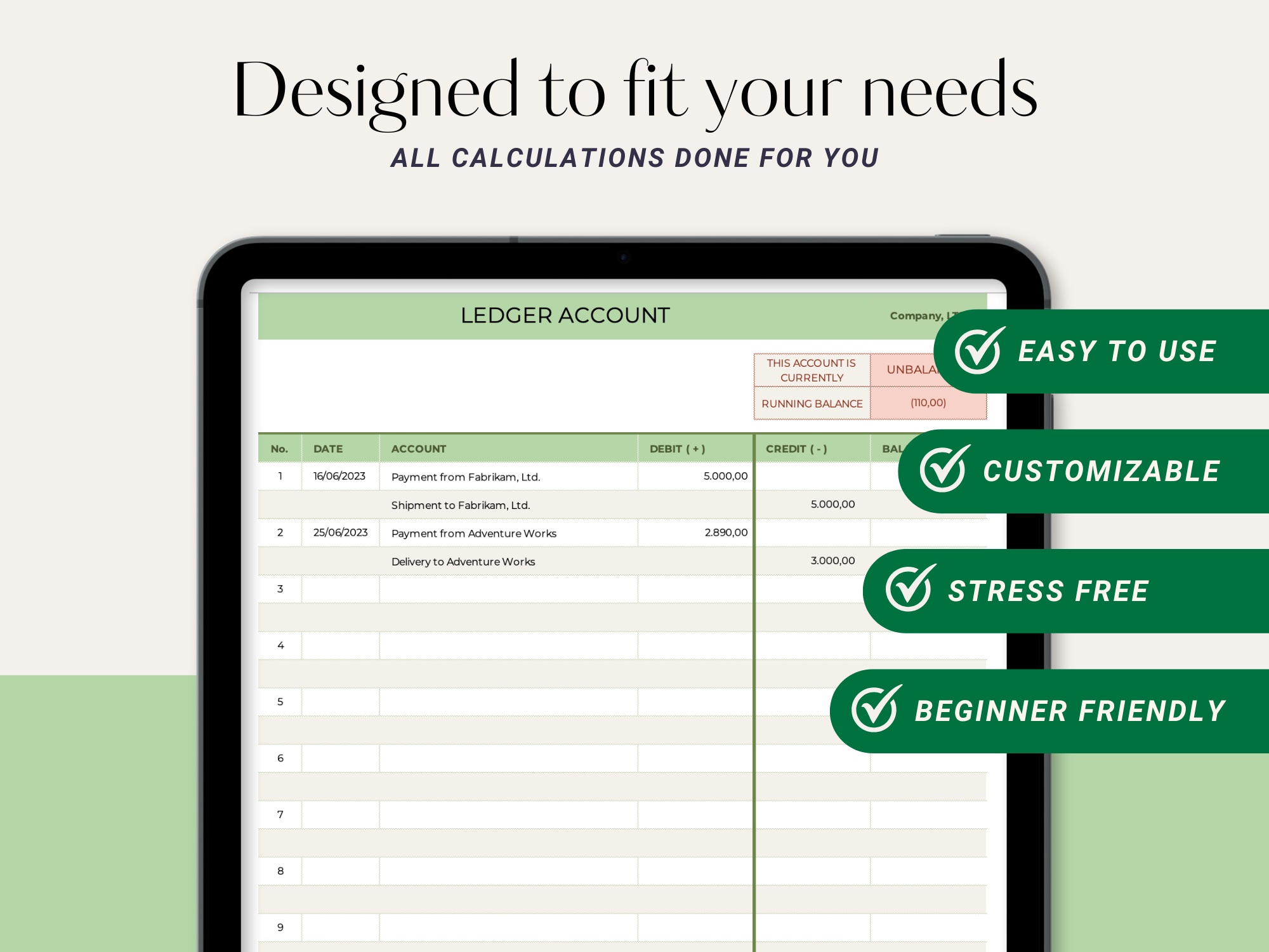 T-account Ledger