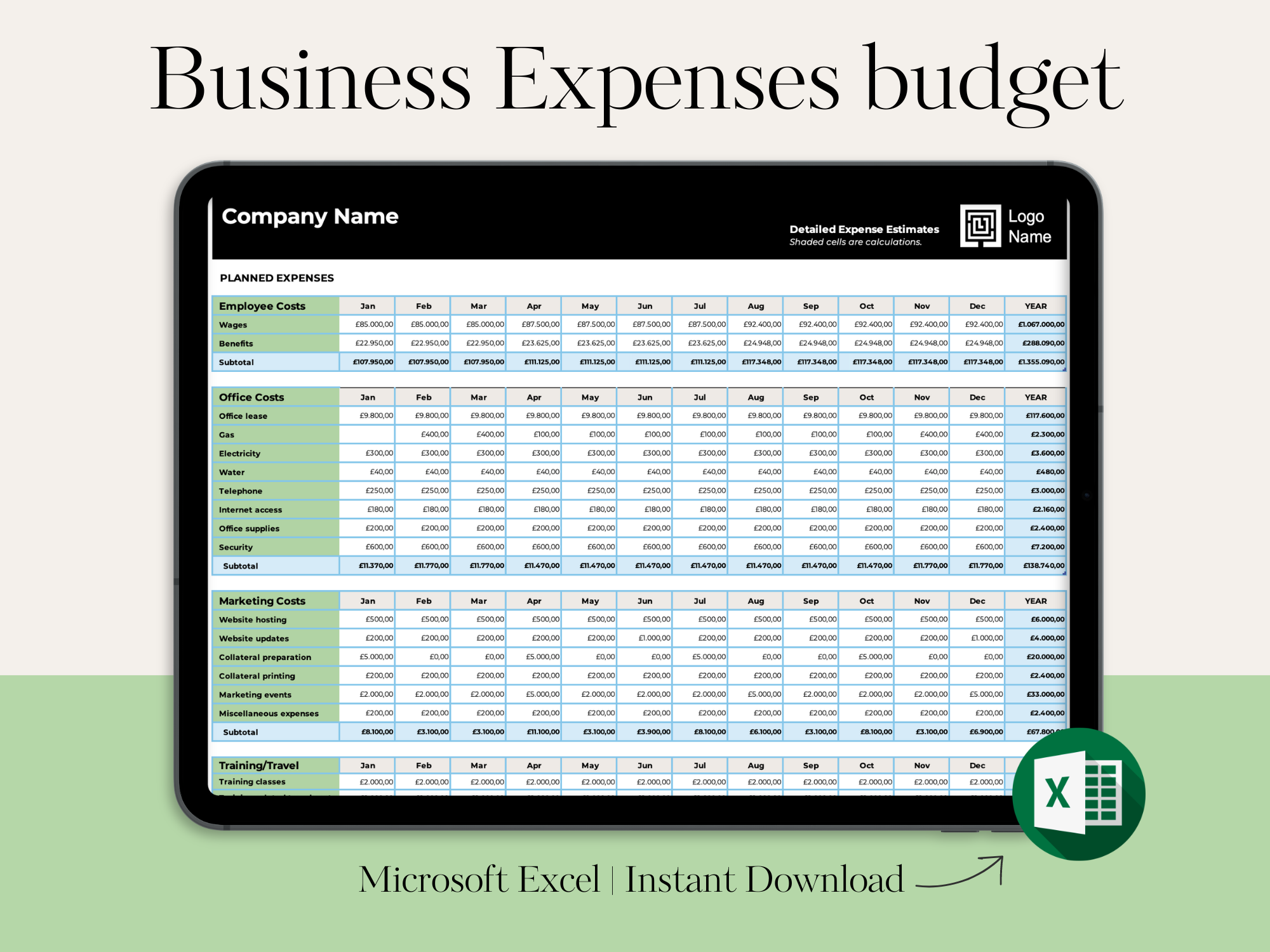 Business Expenses Budget