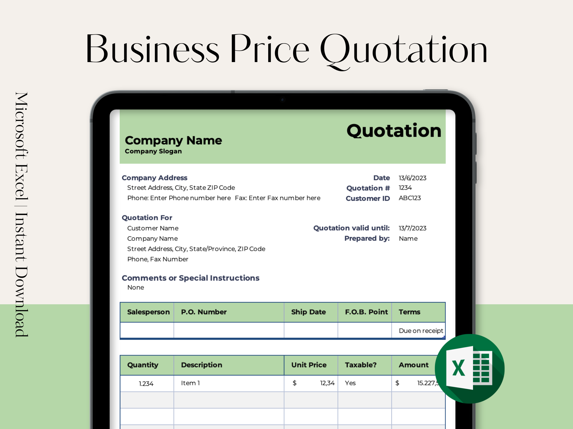 Business Price Quotation