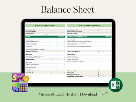 Balance Sheet with Financial Ratios