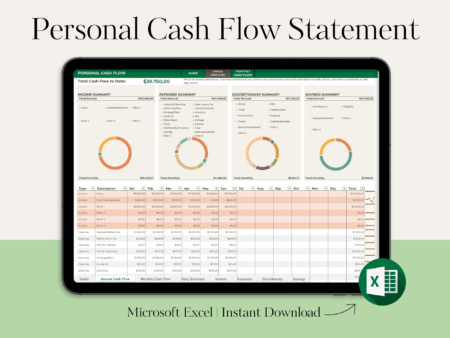 Simple Personal Cash Flow Statement