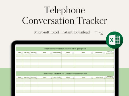 Telephone Conversation Tracker (for incoming and outgoing calls)