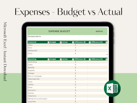 Expenses - Actual vs Budget